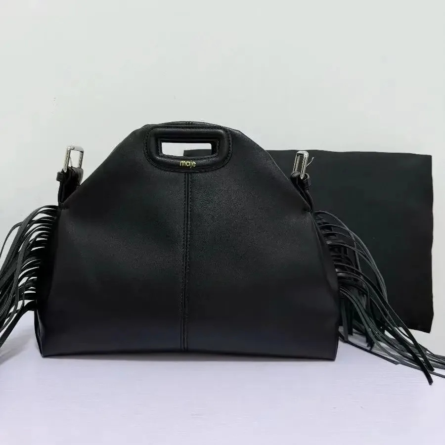 Maje High-End Tassel Bag Handbag for Women New Casual Shoulder Bag, Commuting Casual Crossbody Bag for Women