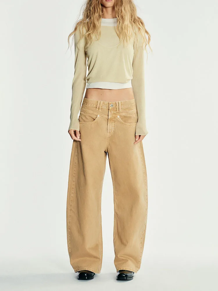 

Low Waist Loose Women's Jeans Casual Sle Versatile ket Decorated Autumn 2025 New Arrival Ladies' Faionable Trousers