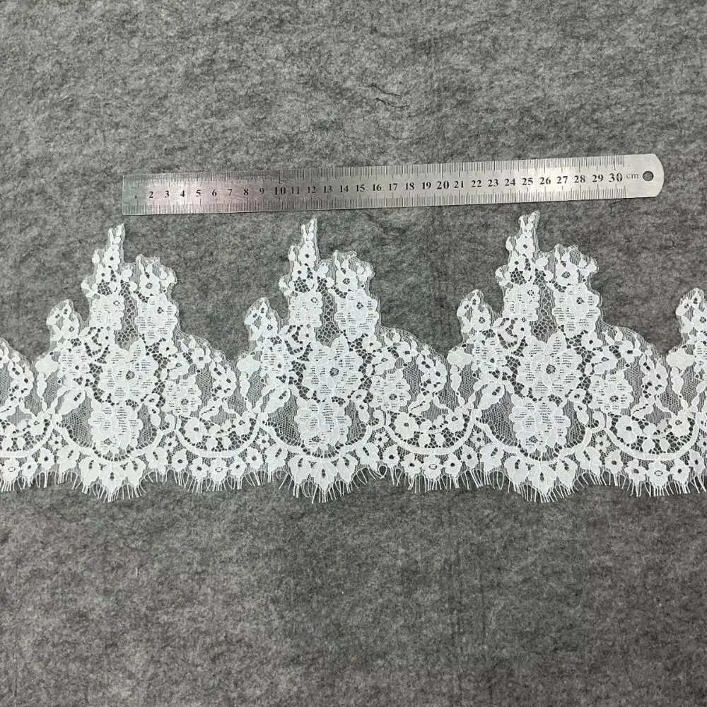 3 Meters/Lot Eyelash Lace Trim White DIY Lace Fabric Wedding Dress Lace