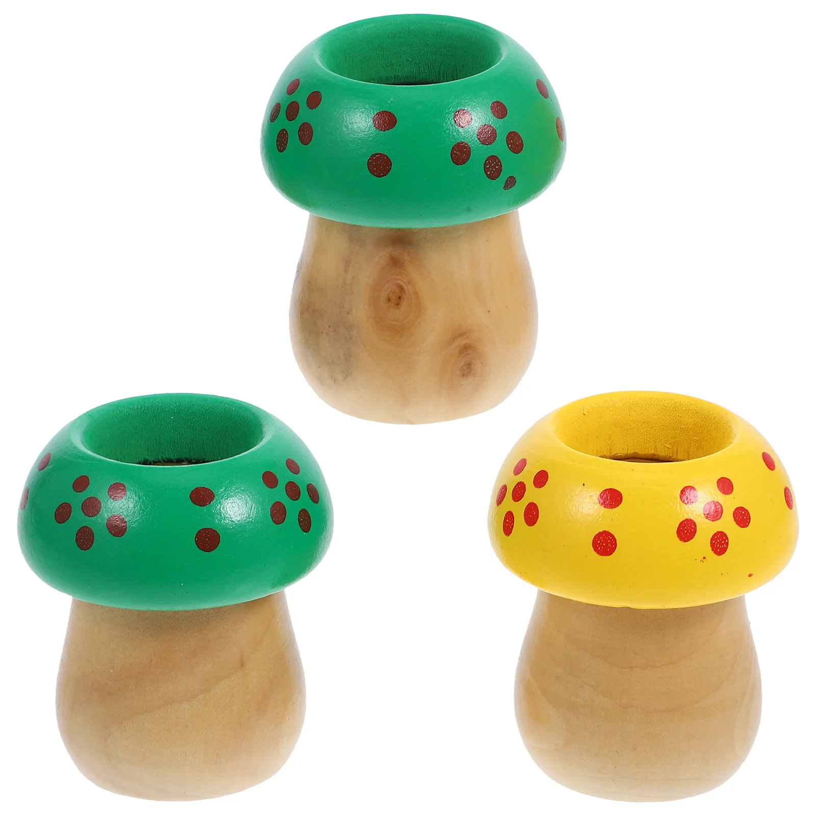 

3 Pcs Mushroom Kaleidoscope Wooden Kaleidoscopes Twerking Toys Vintage Educational Parent-child Interact Children Toddler