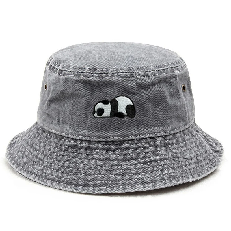 หมวกบักเก็ตผ้าฝ้ายซักได้สำหรับ - Bucket Hat Embroidered บทวิจารณ์และราคา