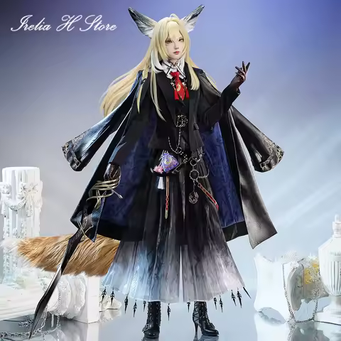 Irelia H Store Arknights Vulpisfoglia Cosplay Costume Game Vulpisfoglia Black Dress Halloween Costumes Female