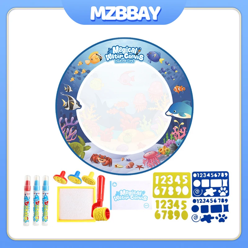 魔法の水描画マット着色落書きマット魔法のおもちゃペン再利用可能なクレンズ水彩画ボード子供の知育玩具