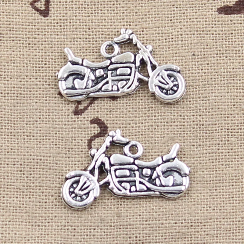 10 sztuk Charms motocykl skuter Autocycle 14x25mm Antique Making wisiorek fit,Vintage tybetański srebrny kolor, ręcznie robiona biżuteria DIY
