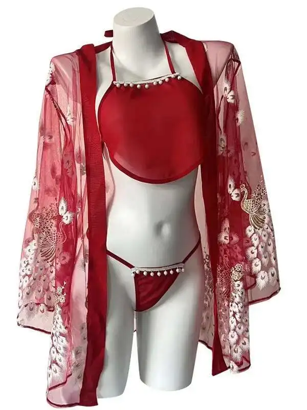 Japonês impresso quimono pura malha fina sexy sedutor vestido elegante moda sexy feminino topos mini vestido 2024 novos topos 0gxh