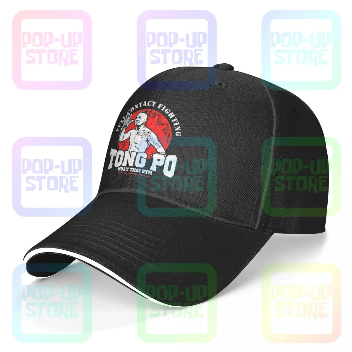 Tong Po Muay Thai Fighter Villain Kickboxer Van Damm Sandwich Cap Baseball Cap Trucker Hat Hat