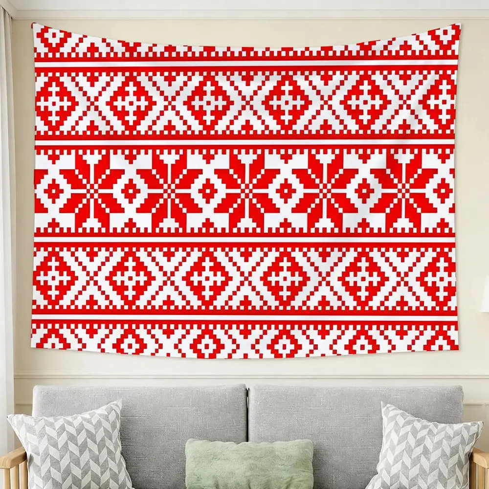 Ukraine Folk Flower Patter Tapestry Tapestry Wall Hanging For Bedroom Dorm Living Room Decor Aesthetic