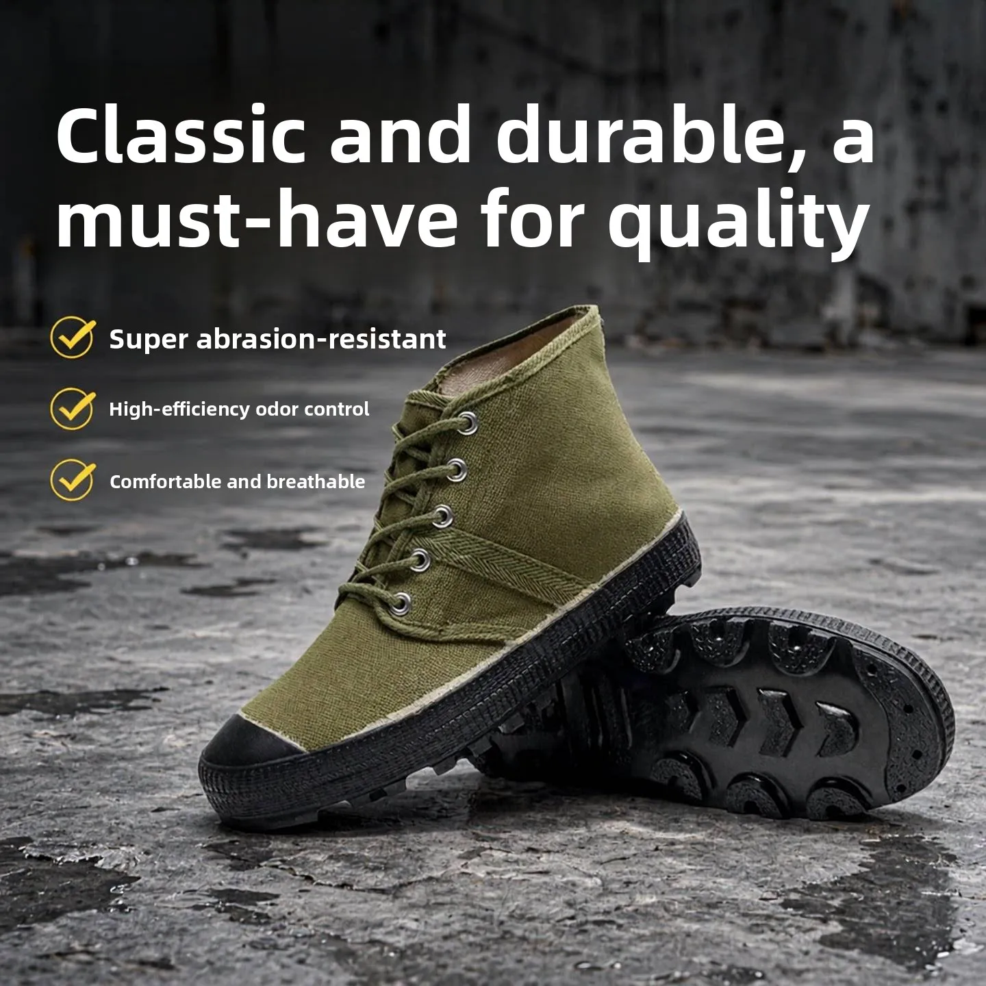 Men's Casual Work Shoes Canvas Wear-Resistant Outdoor Training Shoes Labor Protection Rubber Shoes Comfortable Breathable