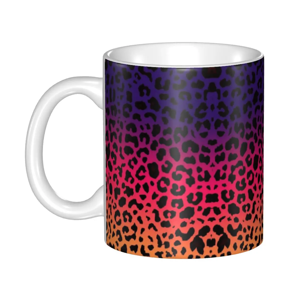 Personalized Leopard Print Colorful Mugs DIY Ceramic Tea Milk Coffee Cups