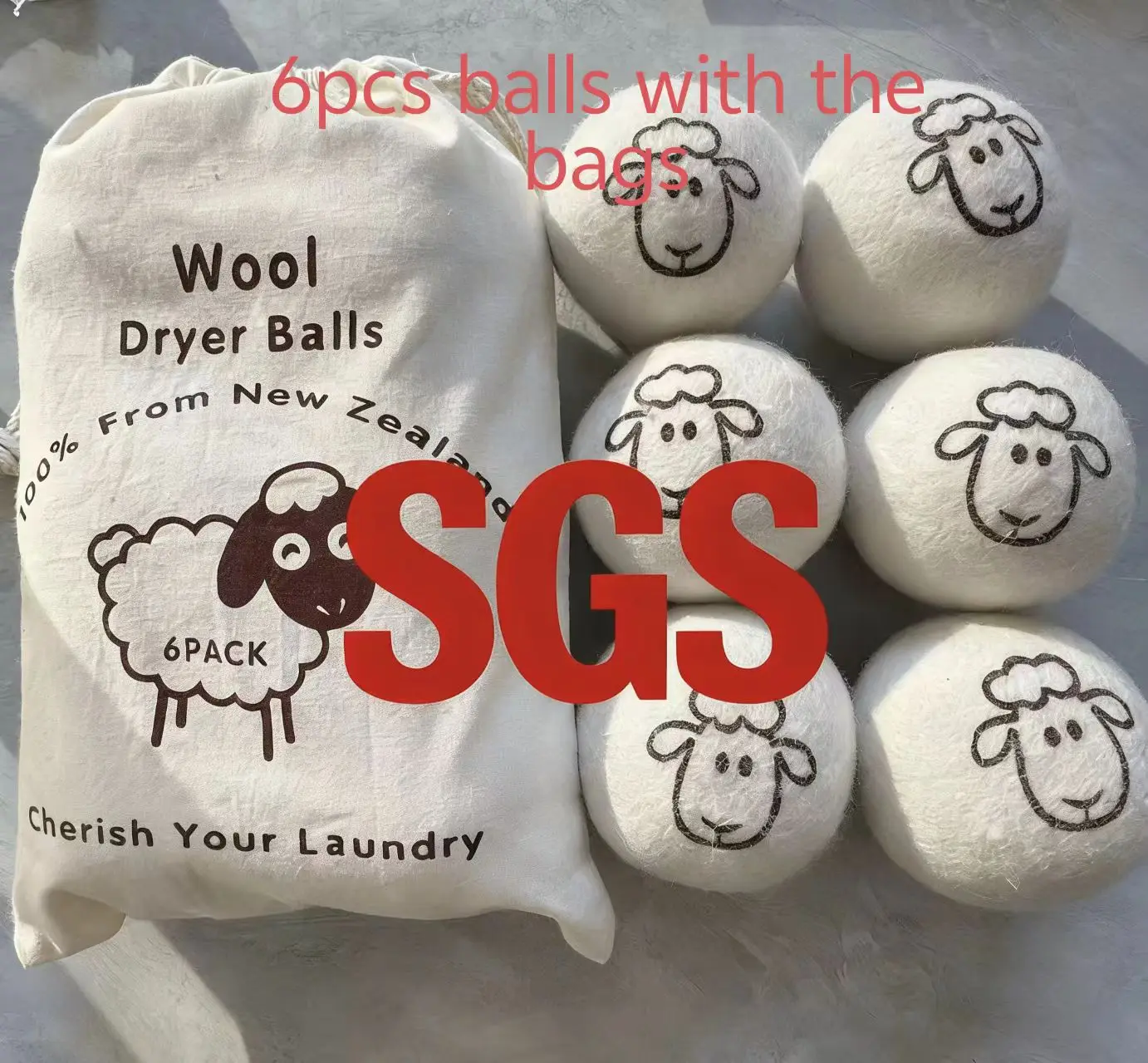 

SGS Washing Machine Reusable Wool Balls Quick Drying Anti-tangling Laundry Balls Dryer Anti-static Balls