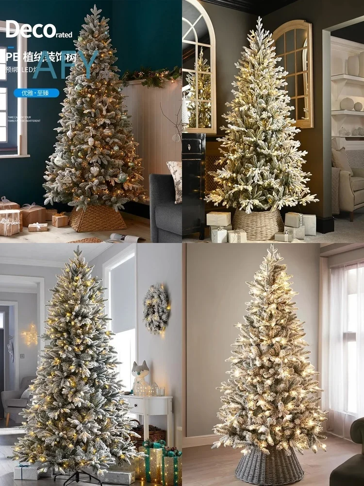 Flocking Pe Christmas Tree for Home Decoration for Living Room Bedroom Office Holiday Party Festive Indoor Outdoor Xmas