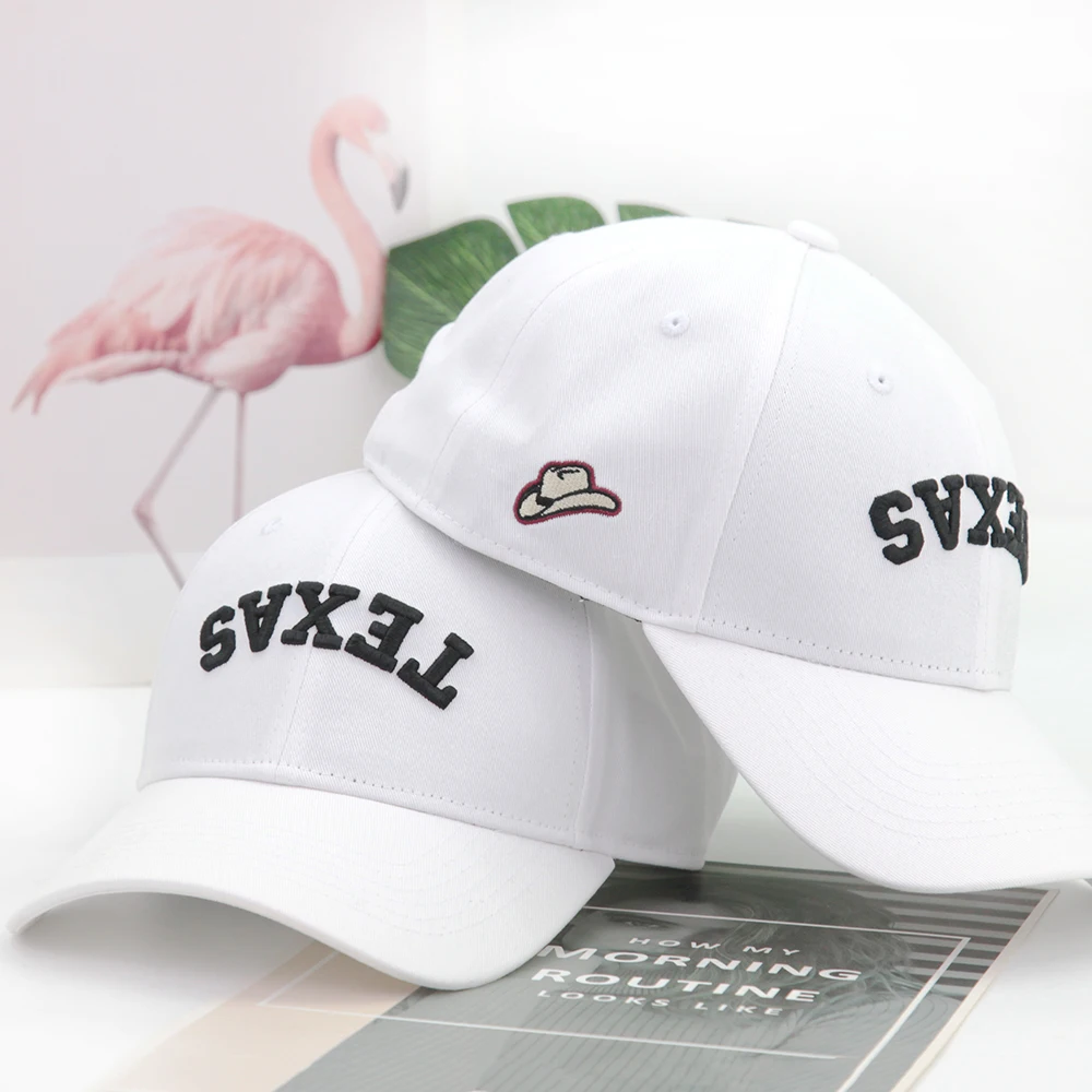 قبعة بيسبول للجنسين بشعار TEXAS مطرزة ثلاثية الأبعاد عالية الجودة مناسبة للرياضات الخارجية وقبعات السفر