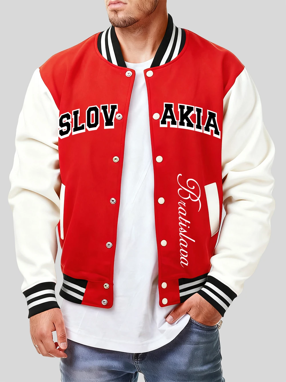 

Словакия Братислава с принтом Бейсбольное пальто Мужские свободные хлопковые куртки в стиле хип-хоп Базовые спортивные топы Зимняя флисовая теплая мужская одежда