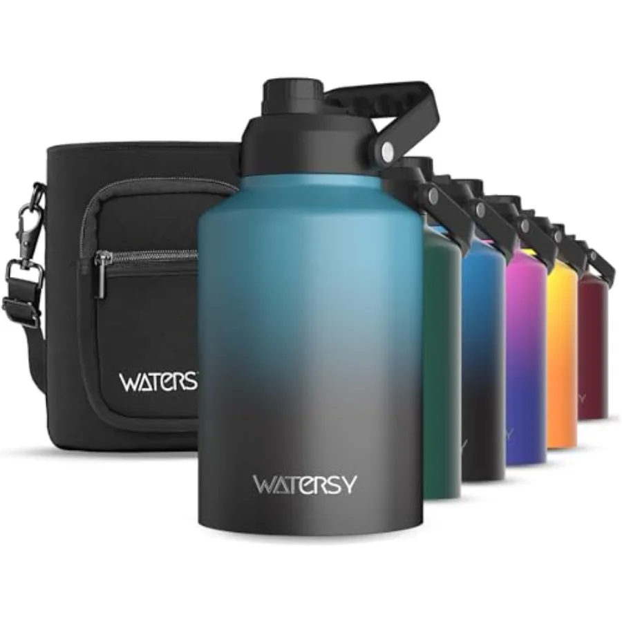 

1 Gallon Water Bottle Insulated Cold for 48 Hrs,BPA FreeandLeak Proof, Steel Water Jug, Big thermo, Large Water Bottle with Han