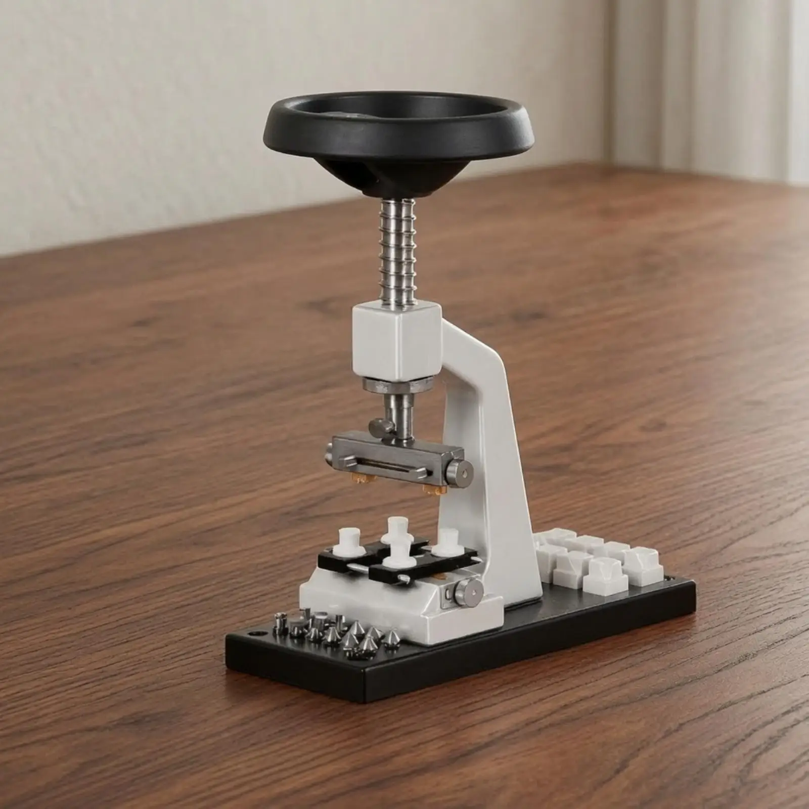 Watch Press Tool with Steel Frame and Handwheel for Opening and Closing Watch Case Backs
