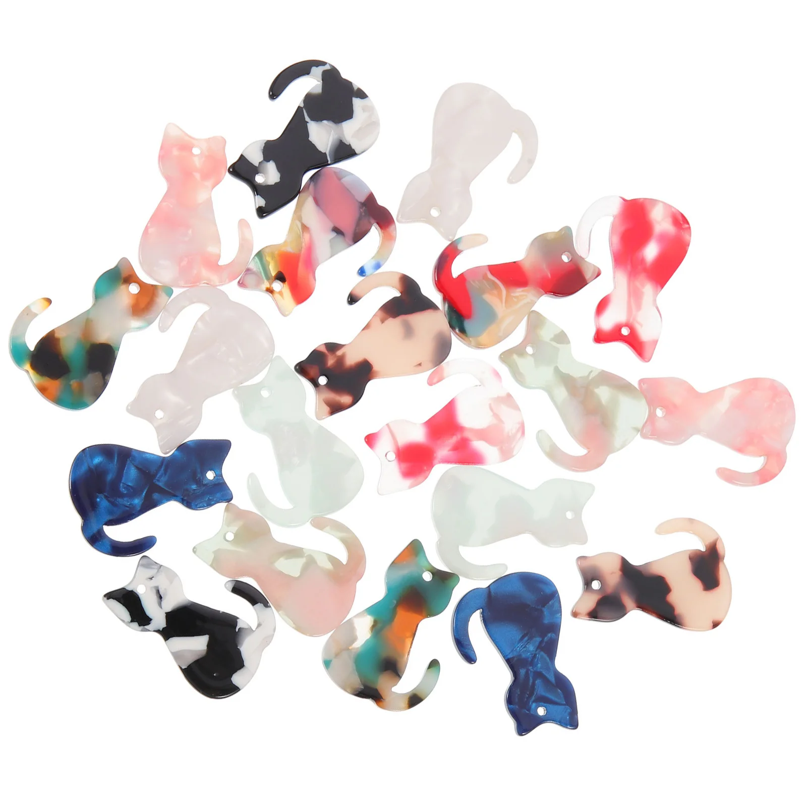 귀여운 고양이 펜던트 20개, 내구성 있는 키체인 참, 귀걸이 제작 DIY 펜던트, 가방 액세서리, 키체인 액세서리