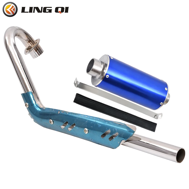 LING QI Motorcycle Exhaust Muffler Silencer Pipe Assembly Kit For  XR CRF50 50cc 110cc 125cc   Motorcross