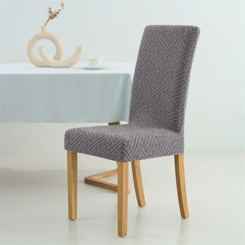 1/4 stücke Jacquard Esszimmer Stuhl Abdeckung Stretch Anti-schmutzig Stuhl Abdeckungen Wohnkultur Küche Sitz Schonbezug für Bankett party Hochzeit – Detail 20