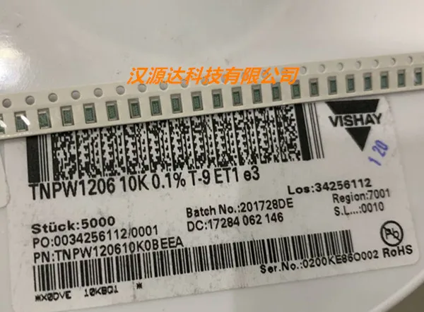 

50pcs/lot TNPW120610K0BEEA 1206 10K 25PPM 0.1% chips Electronic new