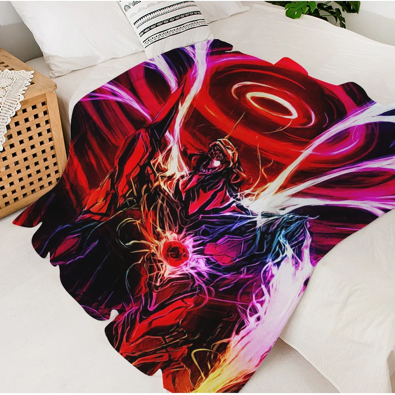 Anime Blanket Sofa Winter King Size D-Evangelions Warm Bed Fleece Camping Custom Nap Fluffy Soft Blanket Home Microfiber Bedding