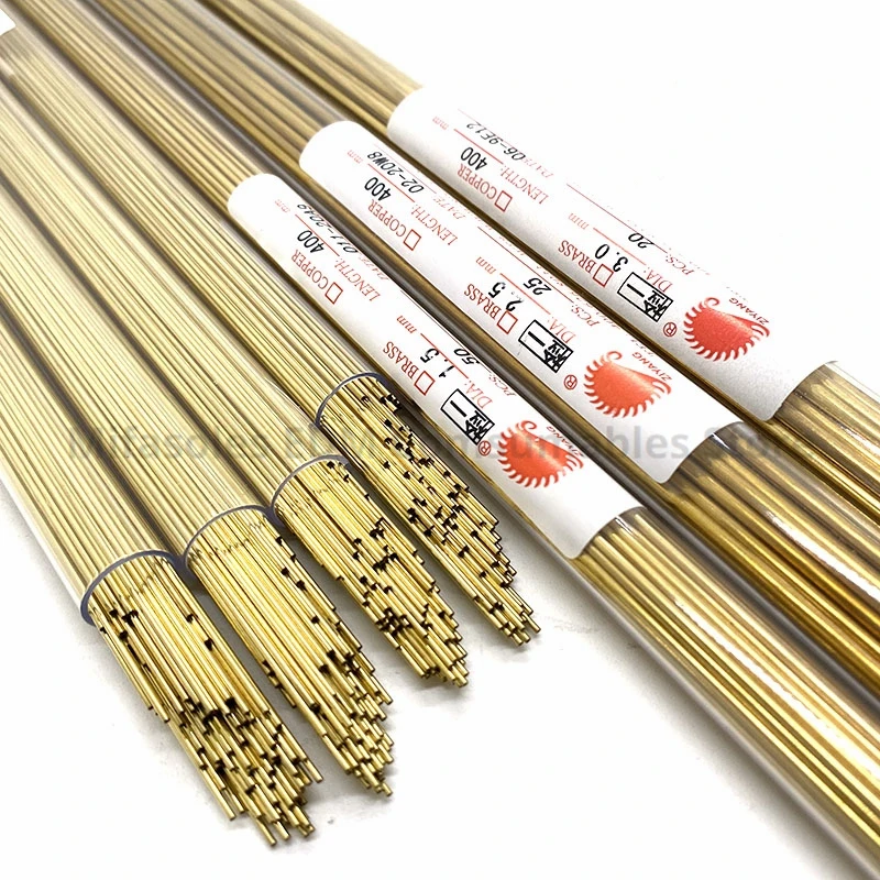 Ziyang Copper EDM Drill Hole Brass Electrode Tube 1.1/1.2/1.3/1.4mm*L400mm/L500mm Single Hole for EDM Drilling Machine