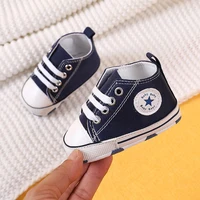 0-18 Months Baby Canvas Classic Sports Shoes Newborn Boys and Girls Printed Star First Walkers Shoes Infant Anti slip Baby Shoes 2