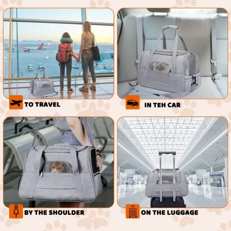 Breathable Mesh Cat Carrier Bag, Foldable Handheld Pet Travel Tote for Small Animals Foldable Pet Travel Bag for Small Animals