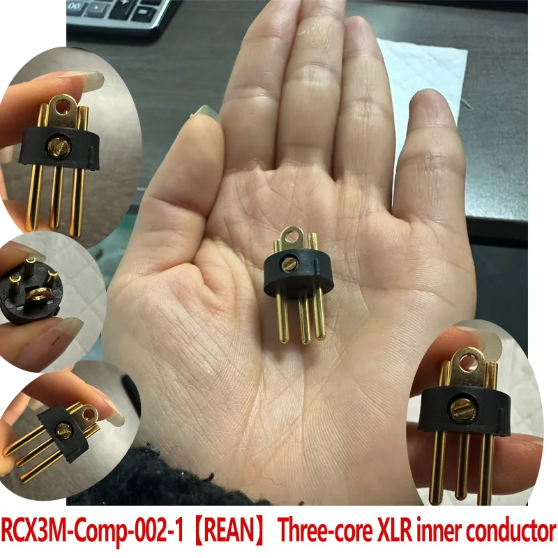 High End Pure Copper Gold-Plated Plug-In 3 Pin Male Connector Plug  Microphone Speaker Audio Adapter ﻿