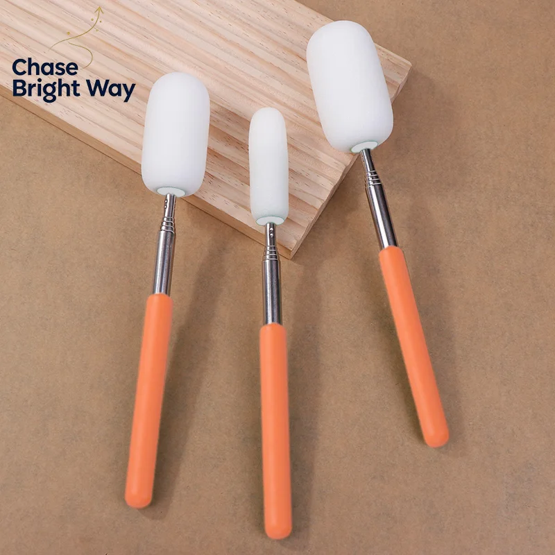 Pottery Absorbent Sponge Telescopic Stick Sculpture Clip DIY Ceramic Throwing Kitchen Tools No Scratch Easy Reach