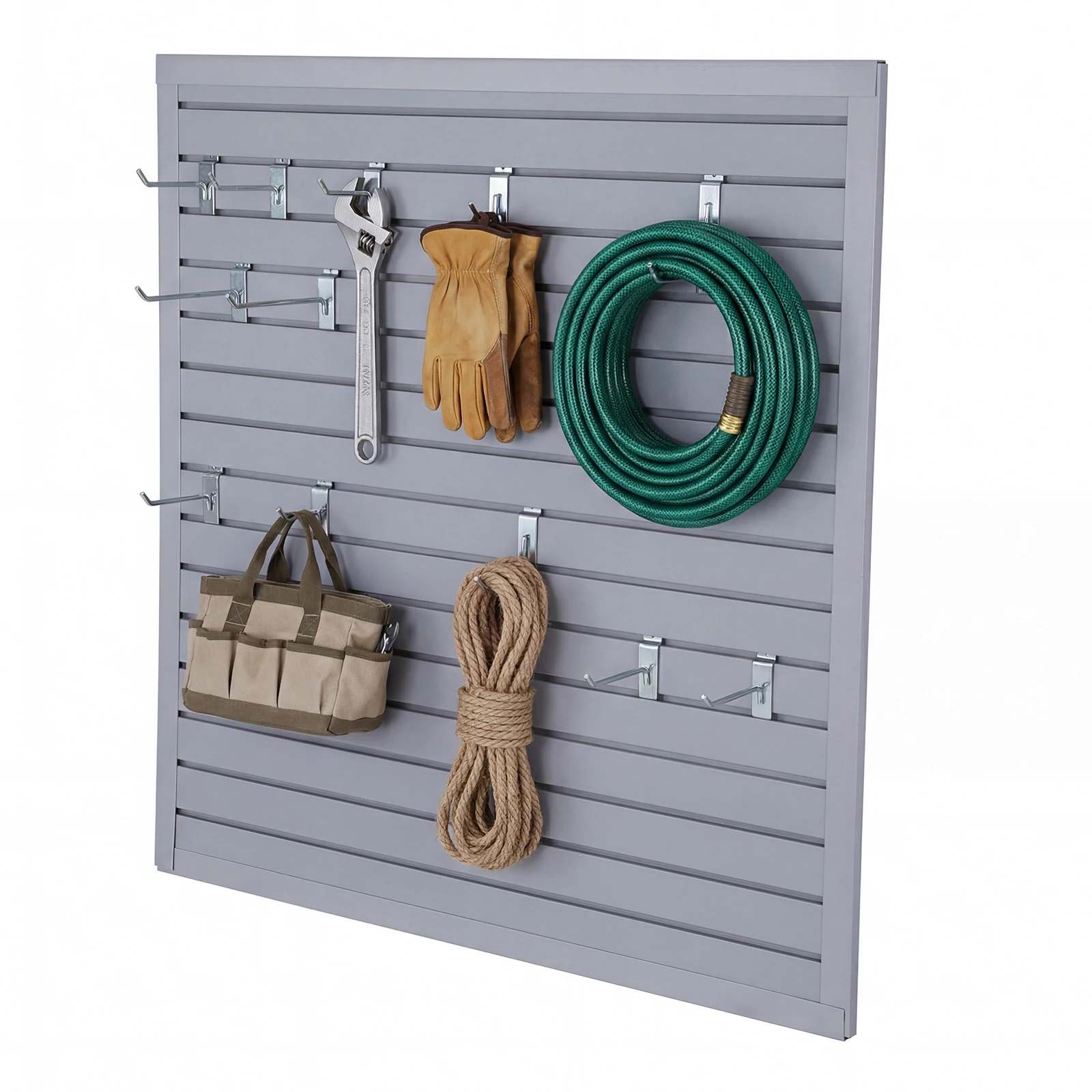 

4x1 FT Wall Mounted PVC Wall Panel PVC Slat Wall Paneling Heavy Duty Wall Mounted PVC Wall Rack for Garage Storage & Organizer