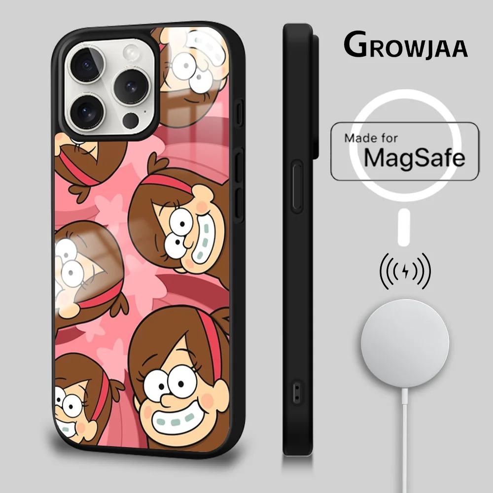 

Cartoon Gravity Falls Phone Case For iPhone 15 14 13 12 11 Pro Max Plus Mini Mirror Wireless Magnetic Funda