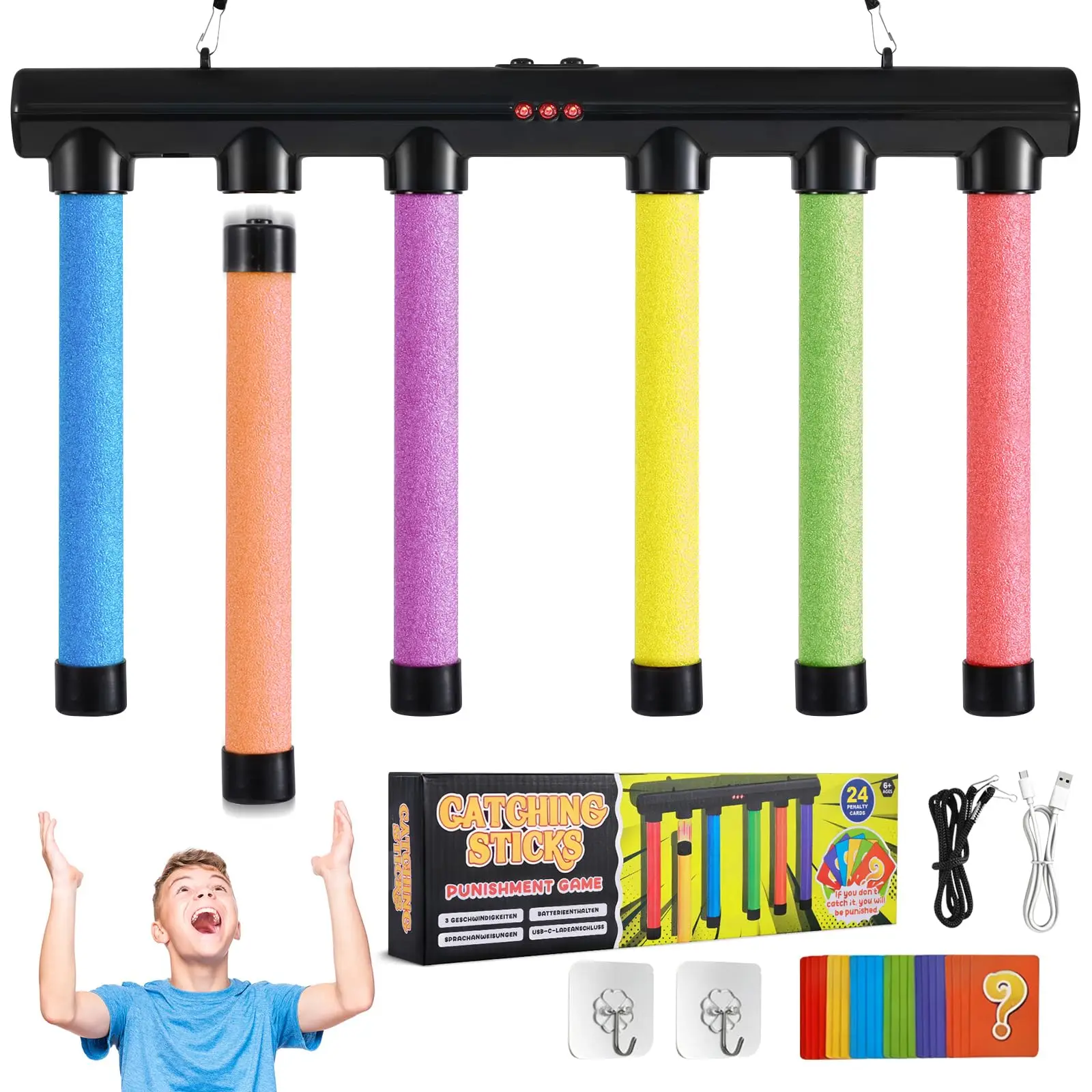 Drop Catch Win Reaction Training Reflex Challenge Party Game Adults Kid Catching Sticks Game Falling Sticks Catching Sensory Toy