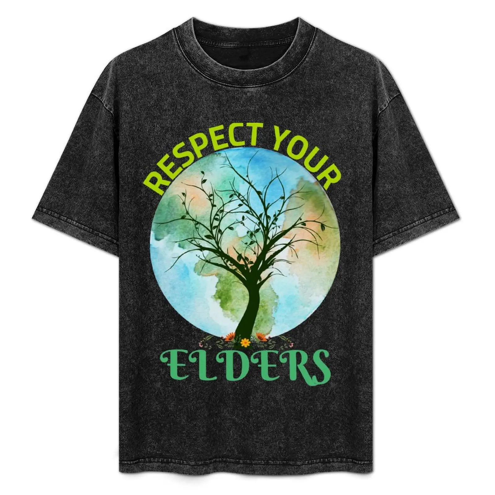 Respect Your Elders, Tree and Earth T-Shirt Big Size Simple T-Shirt