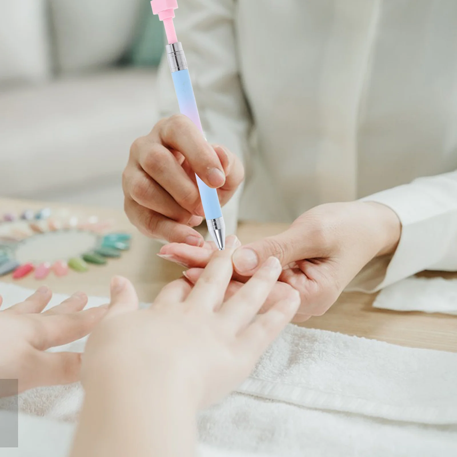 

1 set Art Dotting Pen Set Ergonomic Diamond Rhinestone Picker Tool Refillable Manicure Pen For Nail Gems Beads Wax Pencil Nail