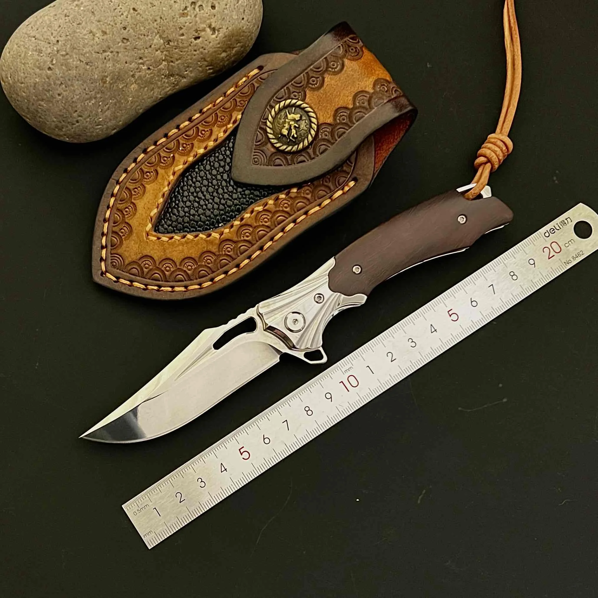 

M390 Powder Steel Blade Folding Blade Bearing High Hardness Camping Survival Hunting Knife Outdoor EDC Kitchen Defense Tool