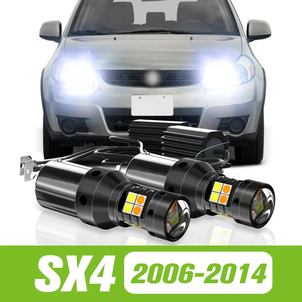 2 pz Per Suzuki SX4 2006-2014 Dual Mode LED Indicatori di direzione + Luce di marcia diurna DRL 2007 2008 2009 2010 2011 2012 2013 Accessori