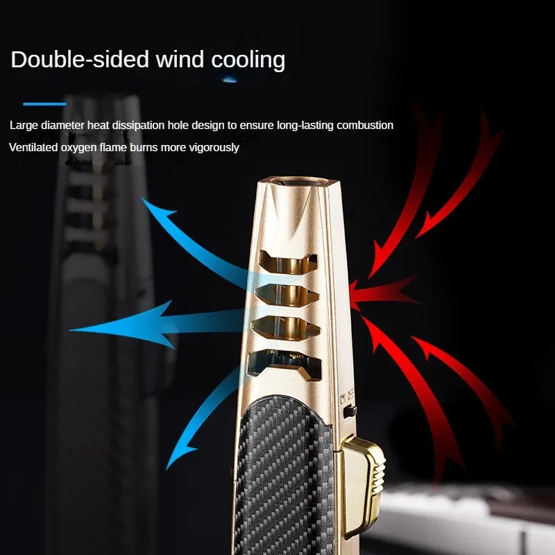 Metal Windproof Turbine Torch High-Flame Gas Direct Welding Gun Lighter Outdoor Portable BBQ Ignition Guns Kitchen Tool