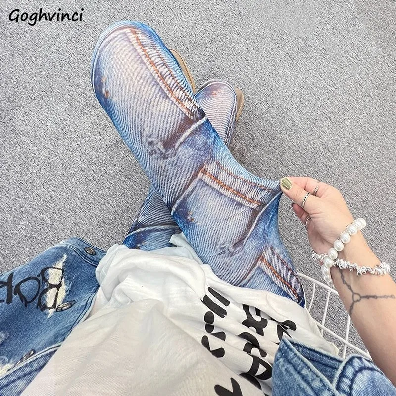 

Ankle-length Pencil Pants for Women American Style Fashion Outwear High Street Chic Retro Skinny Printing Design Spring Female