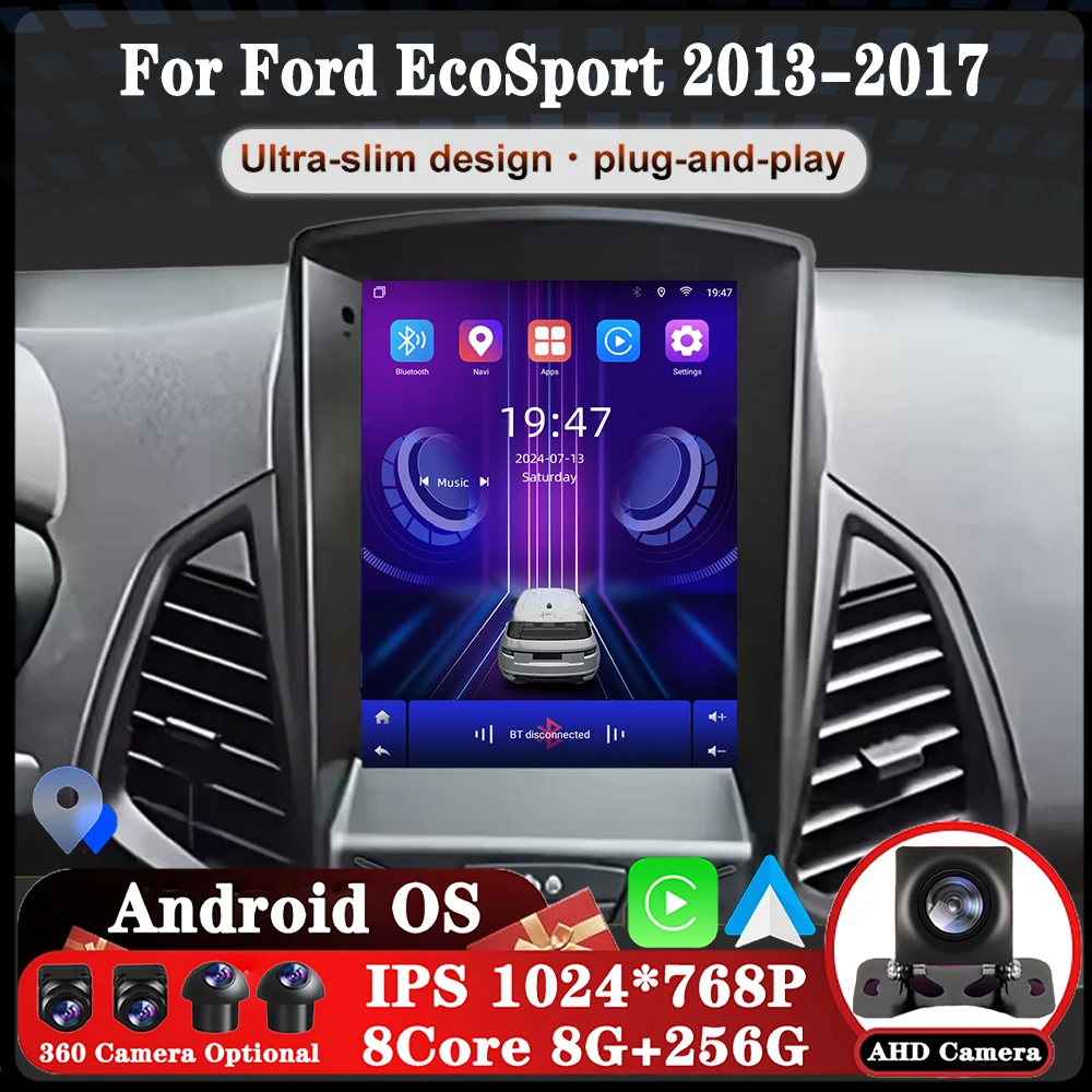 Android 16 For Ford EcoSport 2013-2017 Car Radio Lntelligent Multimedia Touch Screen GPS Navigator Auto Carplay WIFI DSP RDS