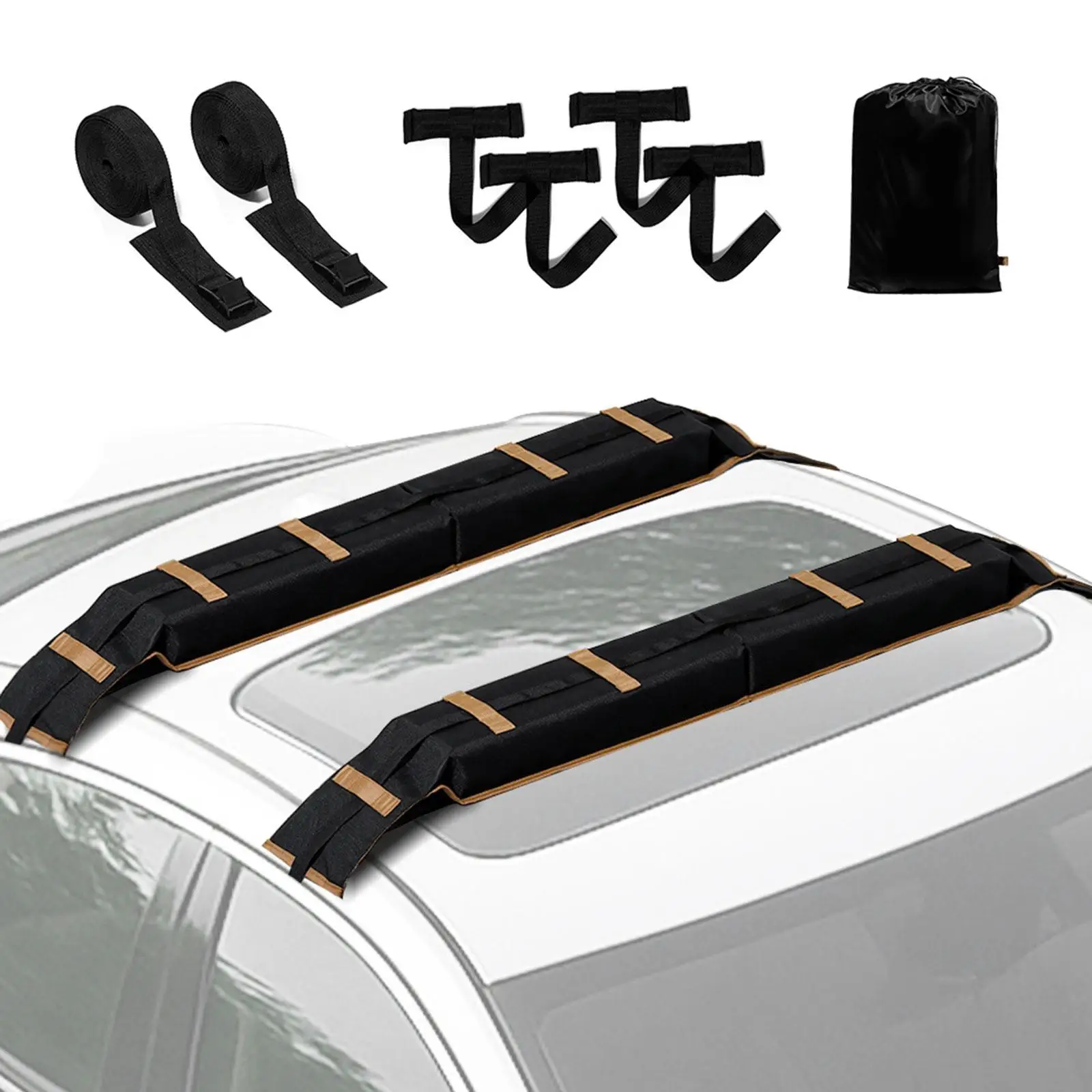 Portaequipajes de Techo Suave para Autos, Soporte Genérico para Kayak, Tabla de Surf y Esquí, para Techo