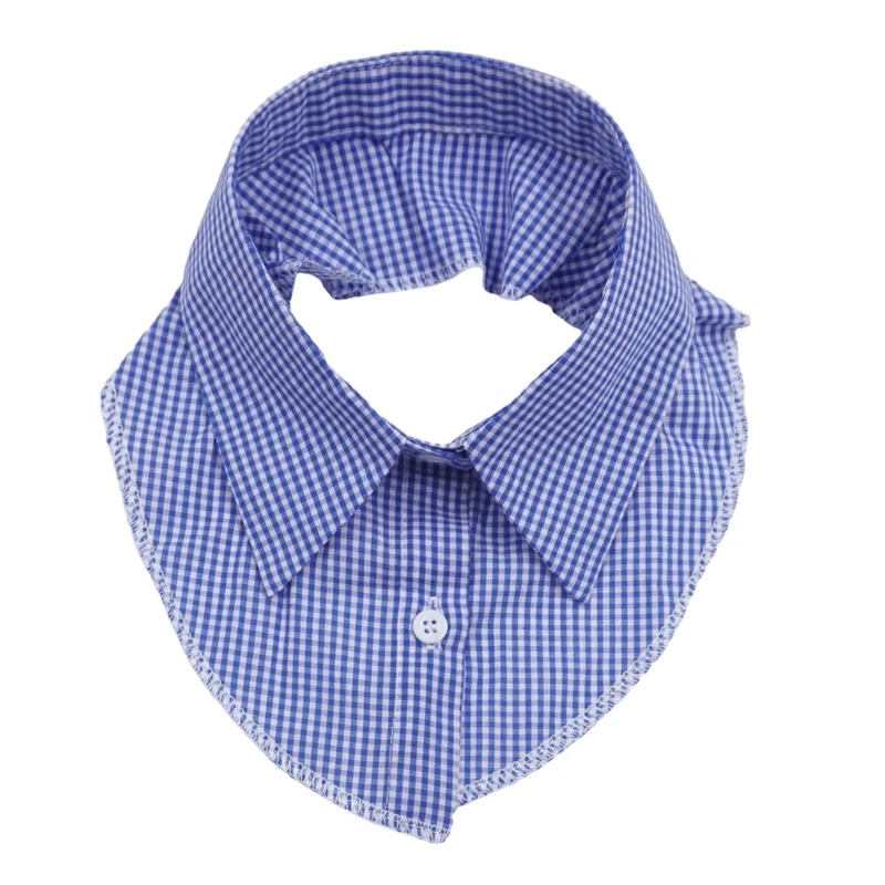 573B Elegant Pattern Detachable Collar Lightweight Polyester Blend Blue Fashion Accessory