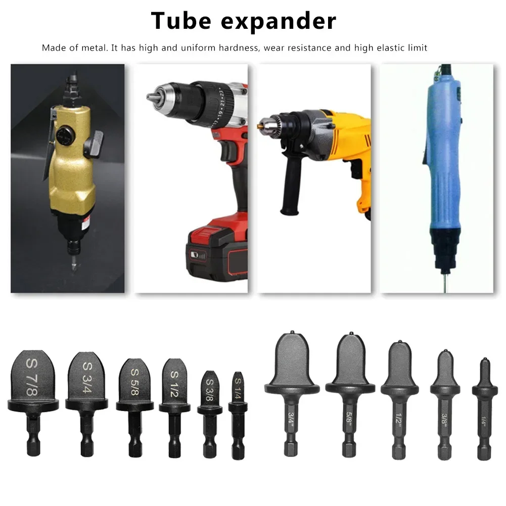 Tube Pipe Expander Copper Tube Hex Shank Pipe Expander for Air Conditione Swaging Pipe Flaring Takeover Repair Tool 5/6/11PCS image 2