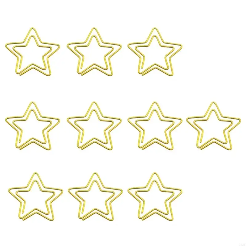 Q1JC 10 PCS Star Paper Clips Funny Paperclips บุ๊กมาร์กคลิปคลิปคลิปคลิปคลิปอุปกรณ์โรงเรียนสำหรับนักเรียน