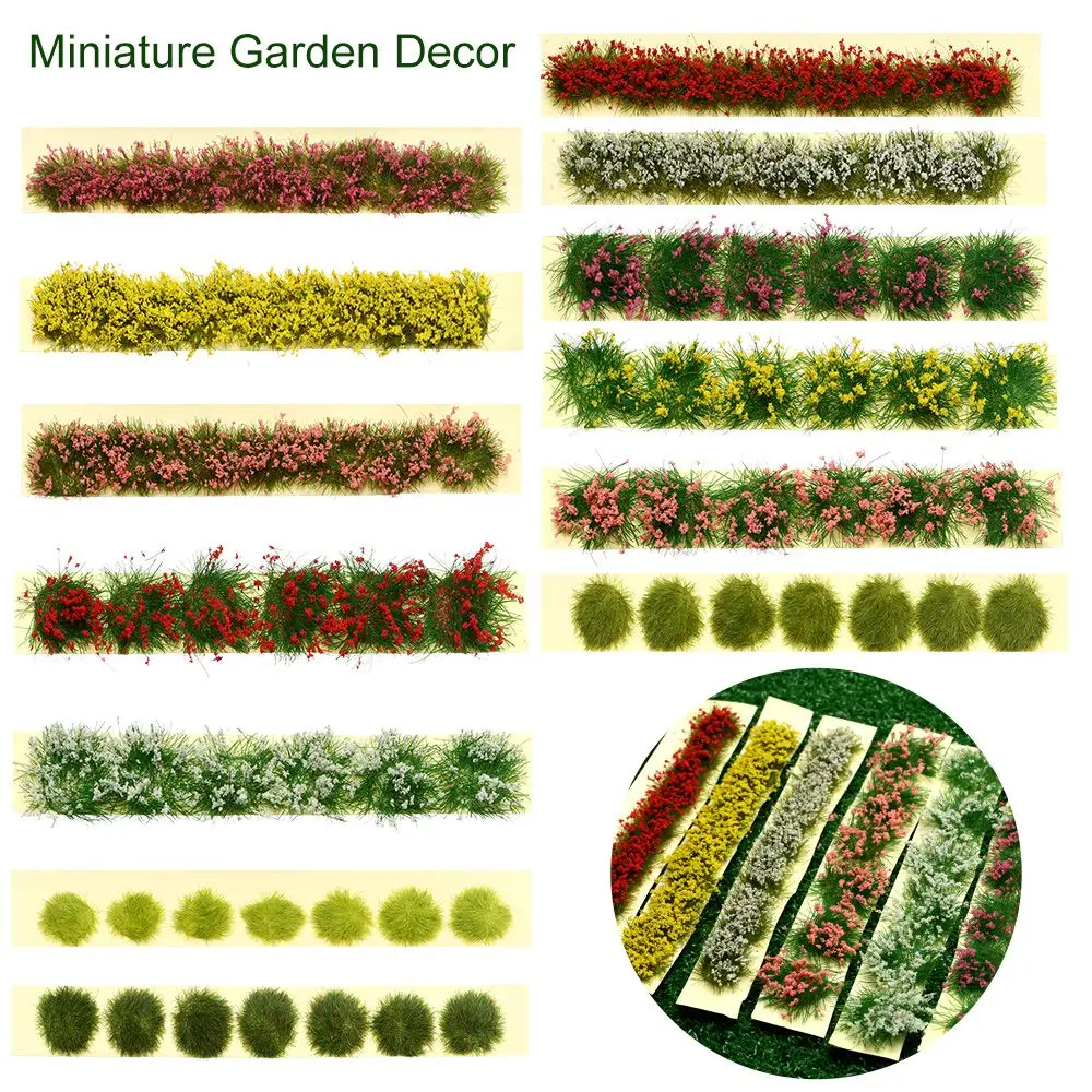 DIY Building Layout Sand Table Landscape Wargame Flower Cluster Grass Tufts Miniature Garden Decor