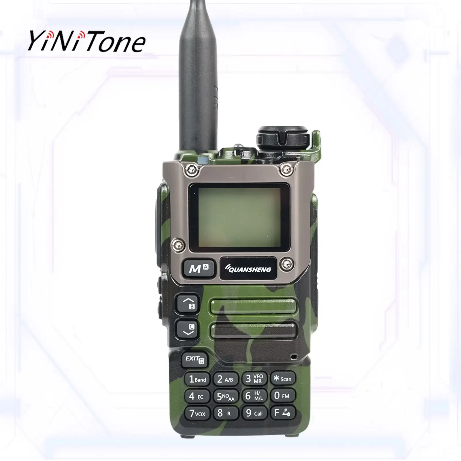 Camouflage Quansheng UV-K6 Portable Walkie Talkie Dual-Band UV-K58 Radio with Multi-function 128 Channels Free TPYE-C Cable