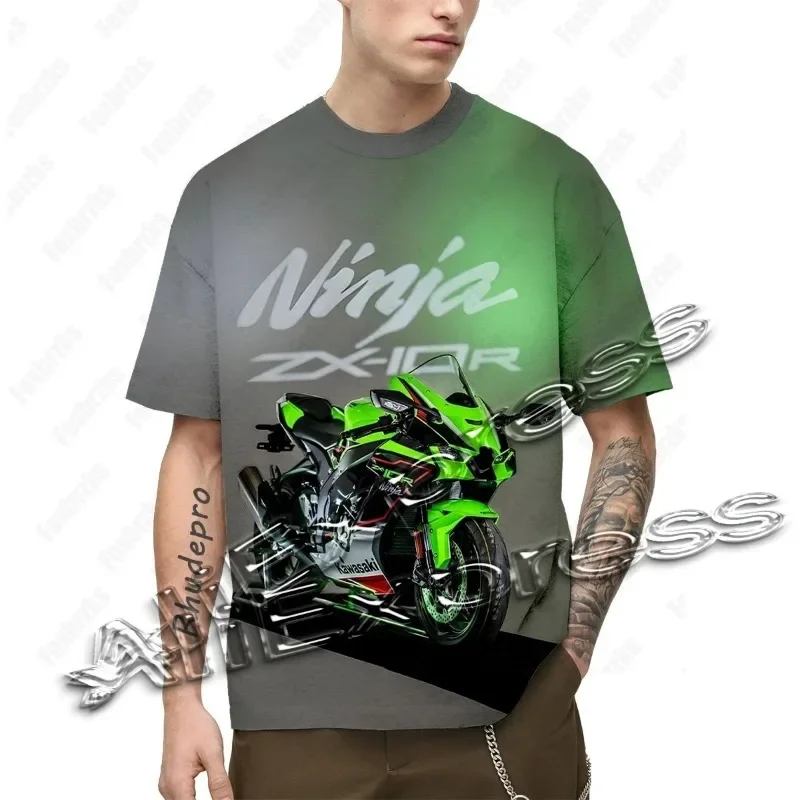 

Летний мужской костюм Kawasaki H2 MotoGP с короткими рукавами Factory Team Racing, повседневная футболка для езды на мотоцикле, универсальная