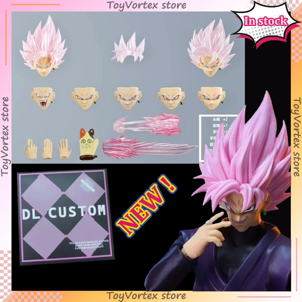 

In Stock DL CUSTOM Dragon Ball Z Action Figure Super Saiyan Rosé Son Goku Black Zamasu Head Accessories Anime Action Head model