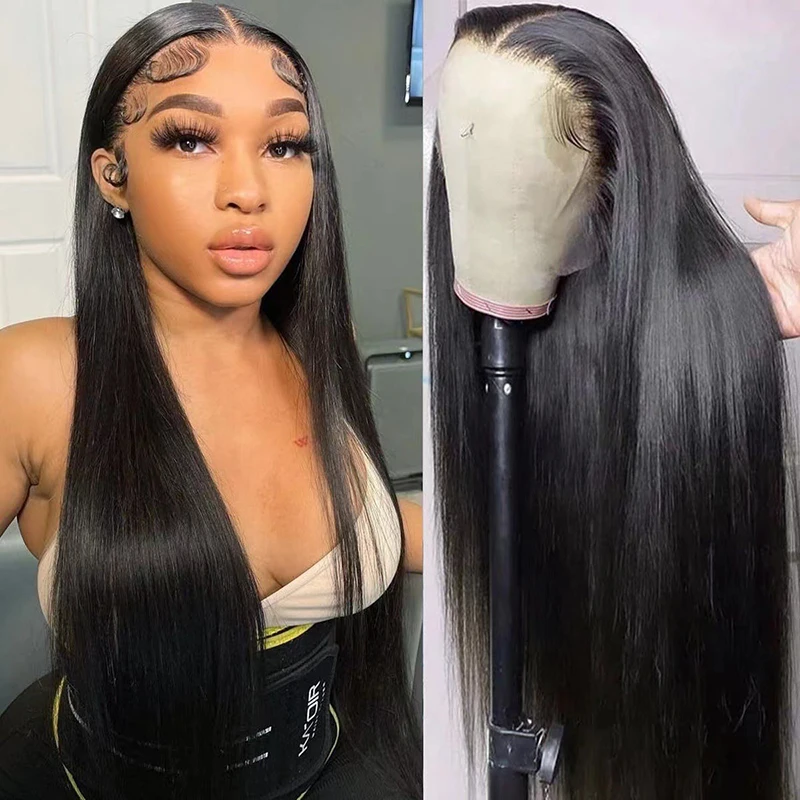 Africa Black Lady Long Straight Hair Bar Perform Dress Up Fashion Headwear Nature Center Parted Bangs Wig Ball Woman Hairpiece