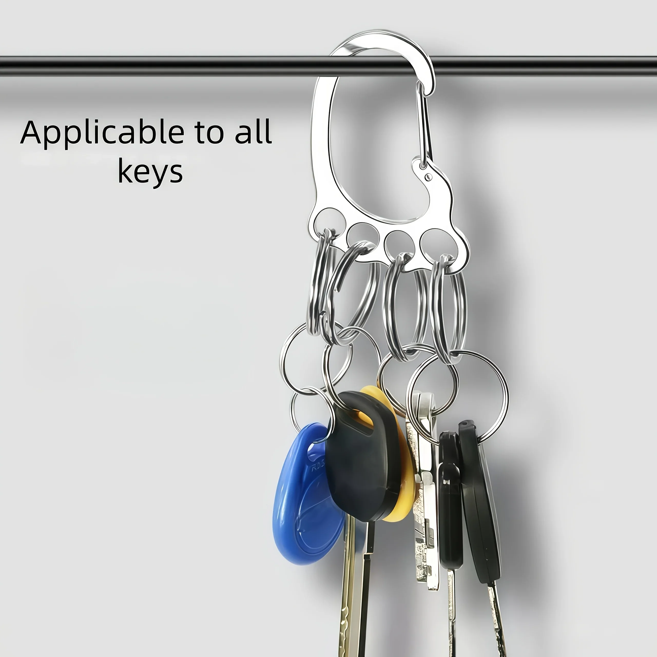 Stainless Steel Keychains, Capable of Holding 32 Keys, Anti-theft Keychain Pendant, Suitable For Car Keys, Wall-Mounted Keychain