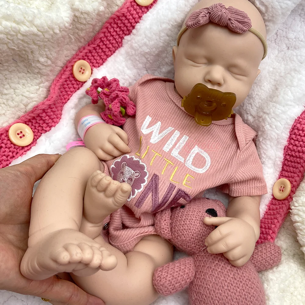 Open Mouth 20" Handmade Silicone Reborn Baby Doll Realistic Newborn Doll Muñeca Reborn De Silicona Christmas Gifts For Children